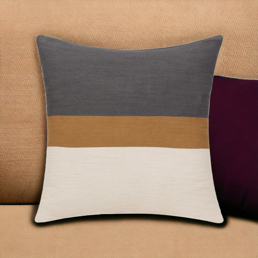 24" X 24" Brown Cotton Zippered Pillow FurniFindUSA