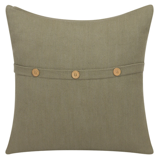 20" Sage Green Cotton Throw Pillow With Buttons FurniFindUSA