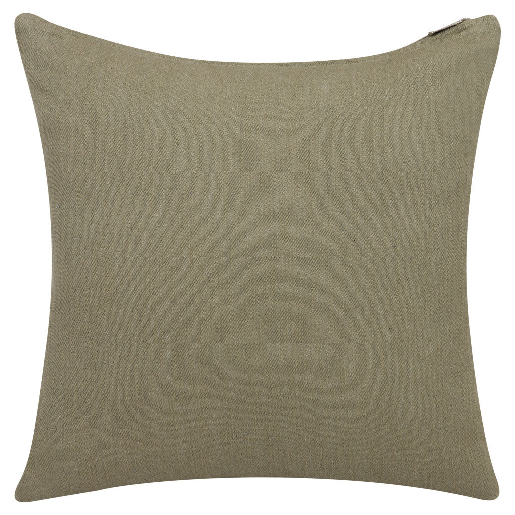 20" Sage Green Cotton Throw Pillow With Buttons FurniFindUSA