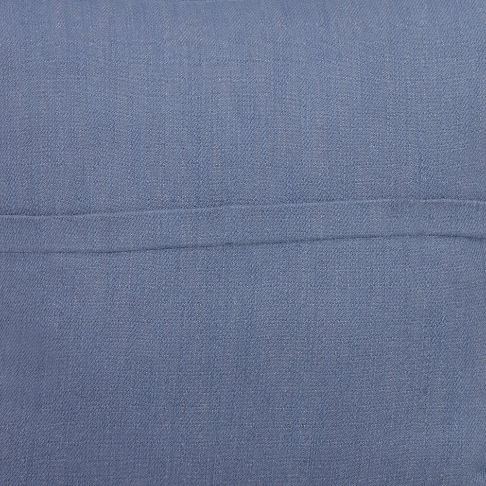 20" Blue Cotton Throw Pillow With Buttons HomeRoots