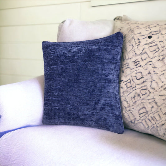 20" X 20" Blue Chenille Zippered Pillow 4.0" (L) x 20.0" (W) x 20.0" (H) FurniFindUSA