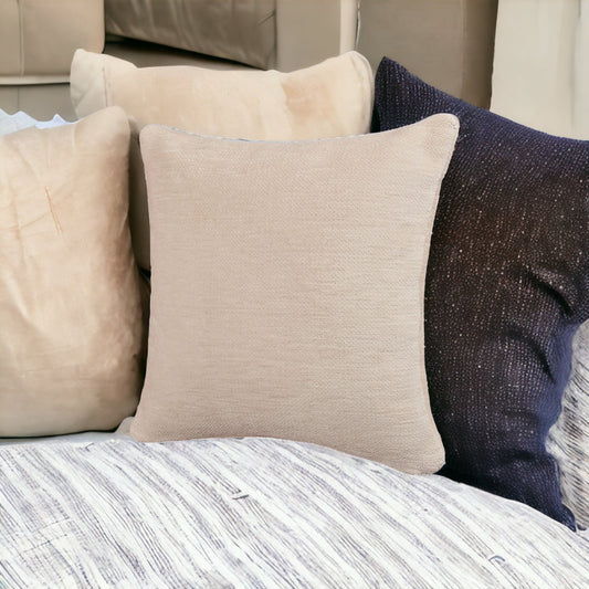 20" X 20" Ivory Chenille Zippered Pillow FurniFindUSA