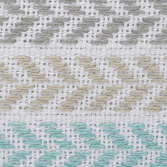 Set of Two 18" X 18" Blue Beach Chevron Cotton Zippered Pillow