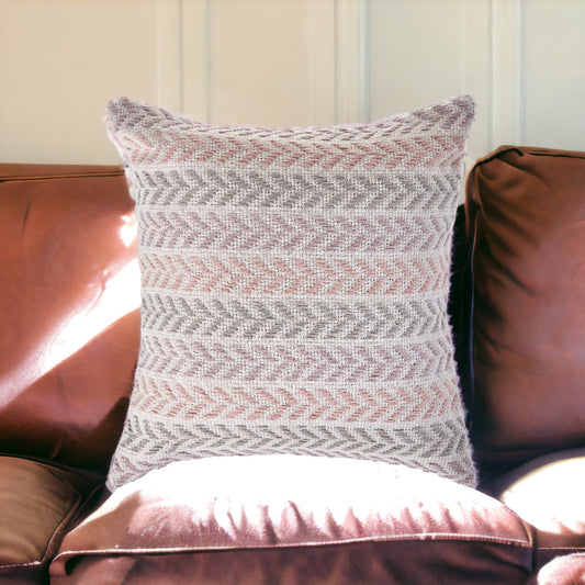 Set of Two 18" X 18" Purple Beach Chevron Cotton Zippered Pillow FurniFindUSA