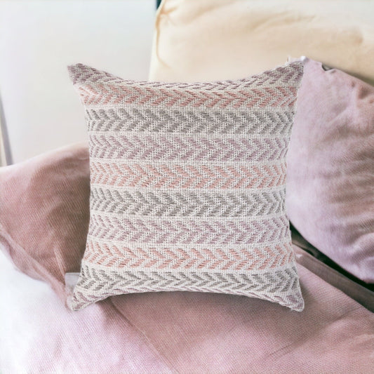 Set of Four 18" X 18" Purple Beach Chevron Cotton Zippered Pillow FurniFindUSA