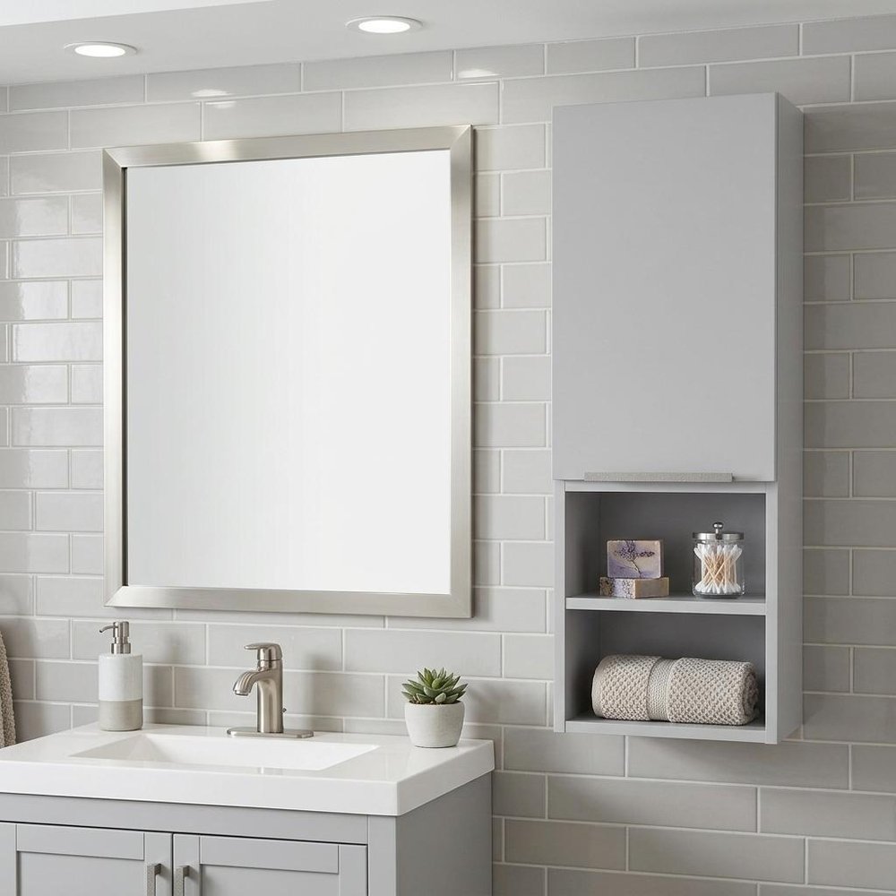 12" White Wood Wall Mounted Single Door Medicine Cabinet HomeRoots