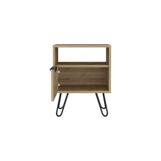 22" Beige Wood Nightstand HomeRoots