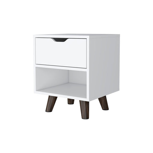 19" White Wood One Drawer Nightstand HomeRoots