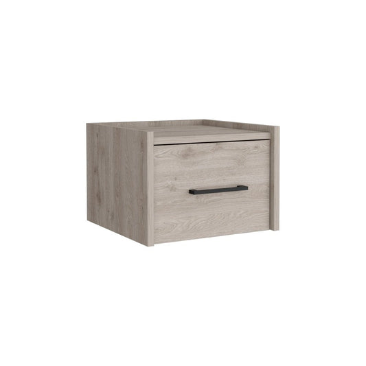 10" Gray Wood One Drawer Floating Nightstand HomeRoots