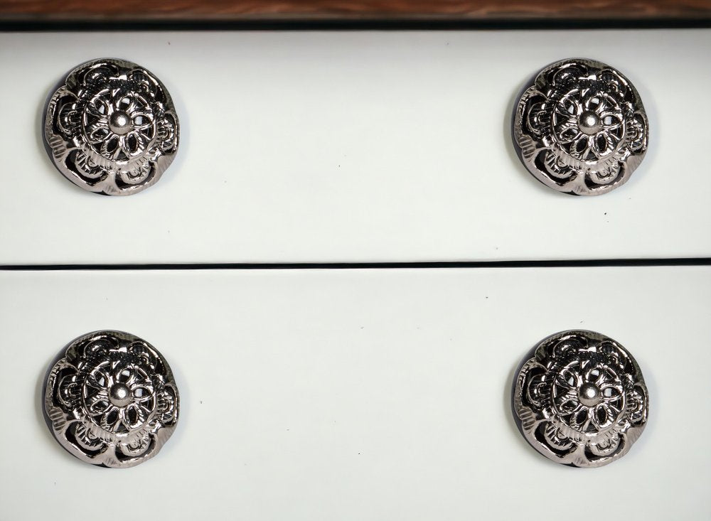 Set of Eight Black And Silver Ceramic And Metal Drawer Pull Knobs HomeRoots