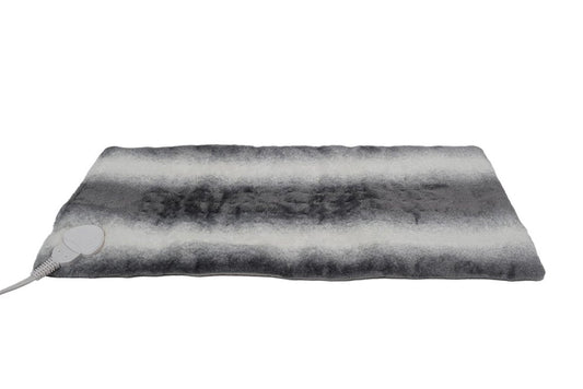 12" X 24" Gray Ombre Faux Fur Heated Plush Lap Pad HomeRoots