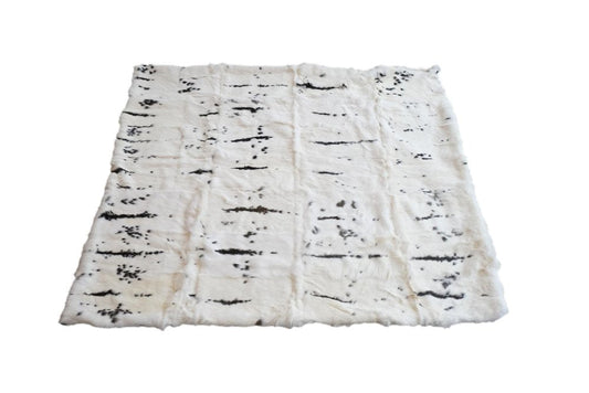 50" X 60" Black And White Rabbit Fur Plush Throw Blanket HomeRoots