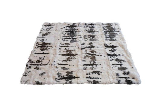 50" X 60" Brown And White Rabbit Fur Plush Throw Blanket HomeRoots