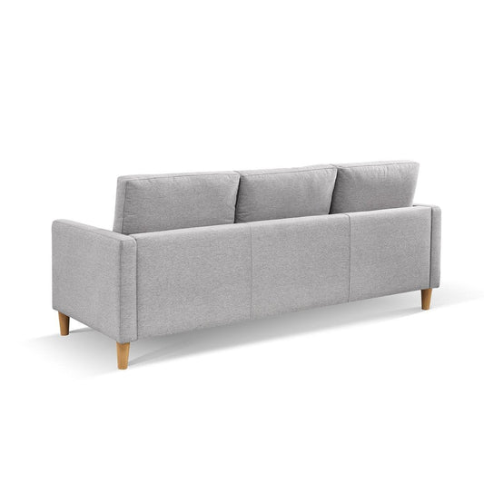 87" Light Gray Polyester Blend Sofa With Ottoman With Natural Legs HomeRoots