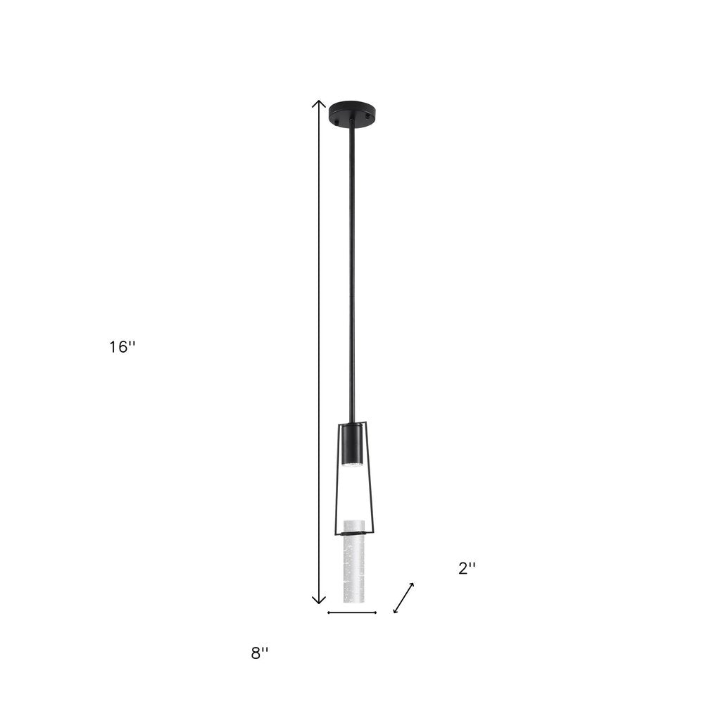 Black And Clear Transparent Metal LED Dimmable Chandelier With Clear Shades HomeRoots