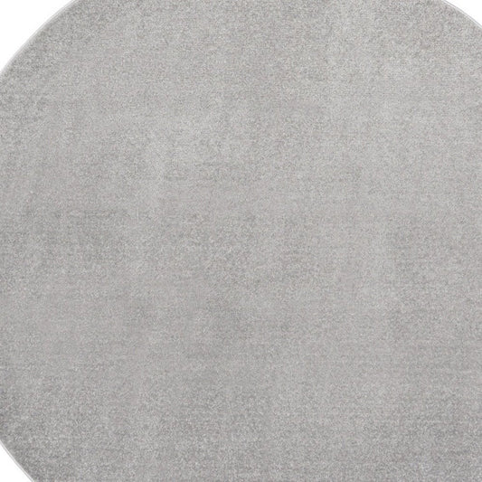 10' Gray And Silver Round Indoor Outdoor Area Rug