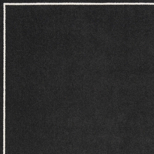 4' X 6' Black And Ivory Indoor Outdoor Area Rug