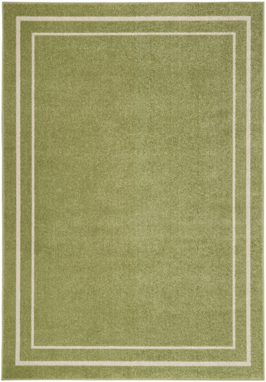 8' X 10' Green And Ivory Indoor Outdoor Area Rug