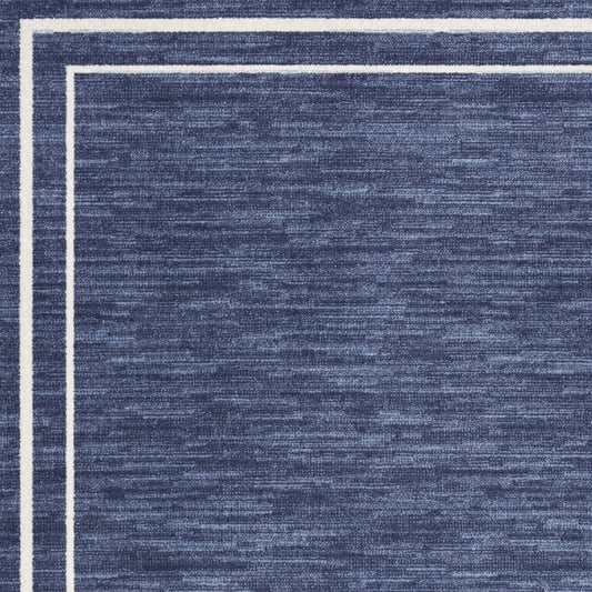 6' X 9' Navy Blue And Ivory Indoor Outdoor Area Rug