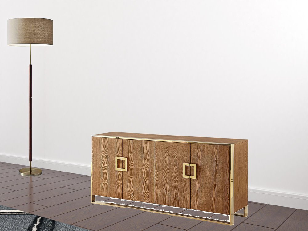 71" Brown Sideboard with Four Doors HomeRoots