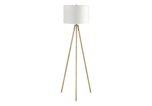 63" Matte Gold Floor Lamp with Cream Drum Shade HomeRoots