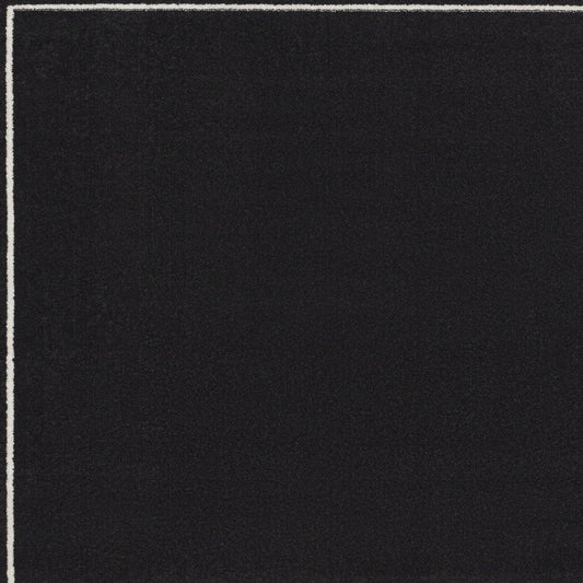 5' Black And Ivory Square Indoor Outdoor Area Rug