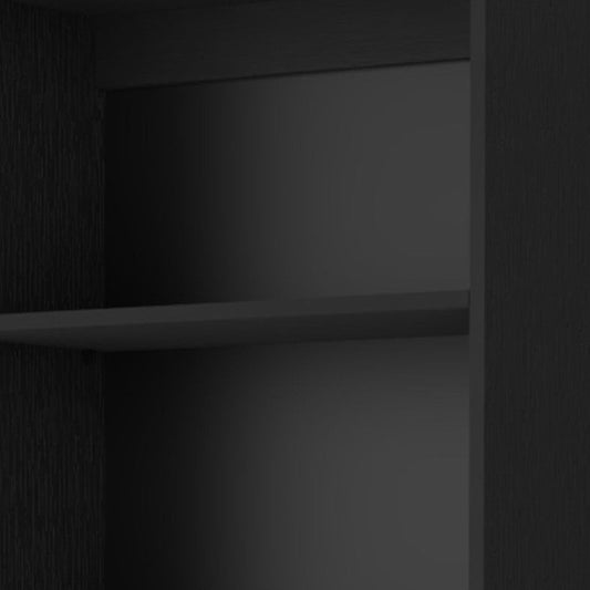 71" Black Wood Five Tier Bookcase HomeRoots