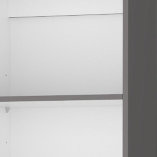 71" Gray And White Wood Five Tier Bookcase