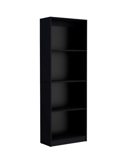 Set of Two Black Wood Multi Tier Bookcases HomeRoots