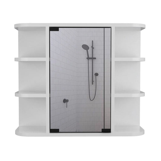 24" White Wood Freestanding Bathroom Vanity With Sink And Medicine Cabinet With Mirror HomeRoots