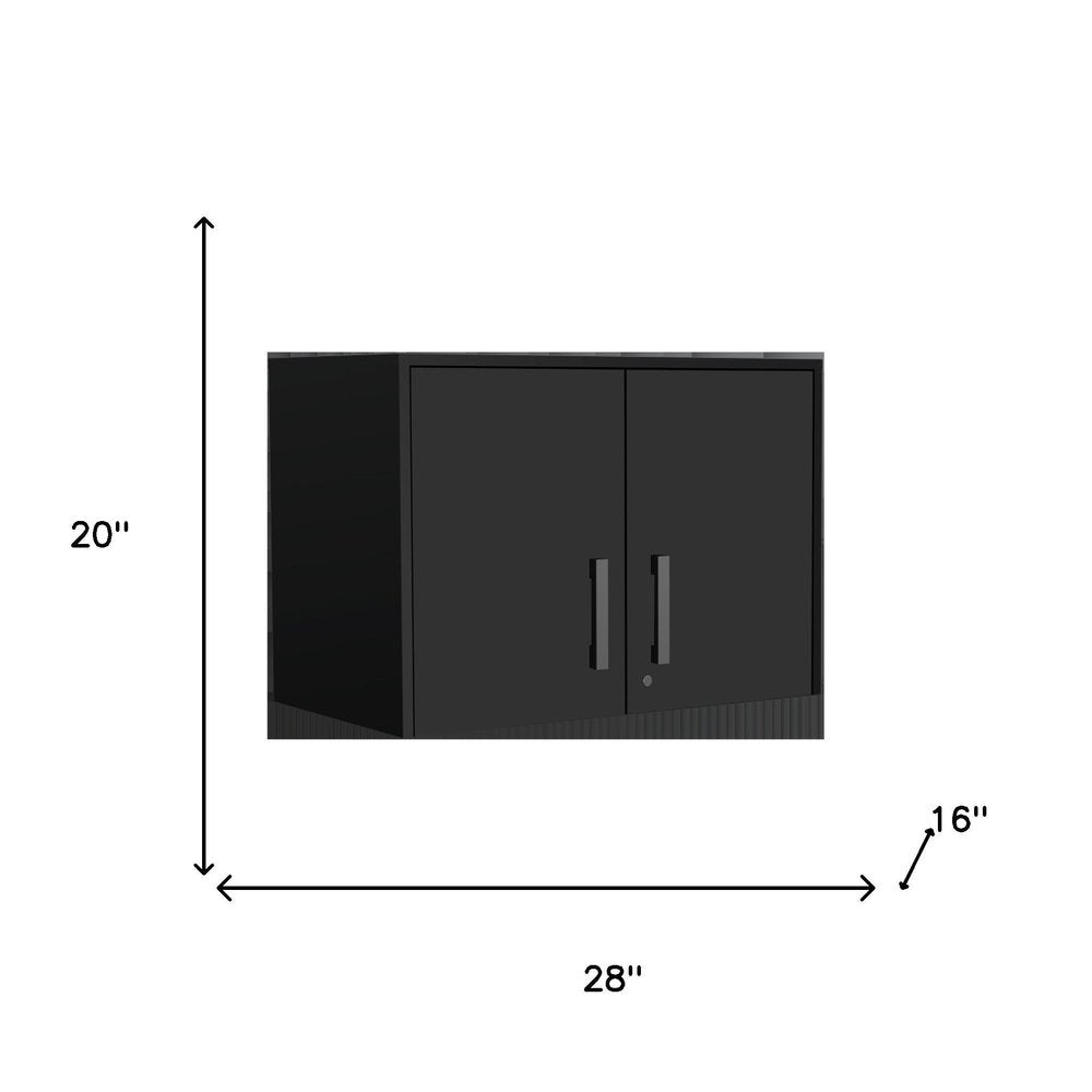 28" Black Wall mounted Accent Cabinet With Four Shelves HomeRoots