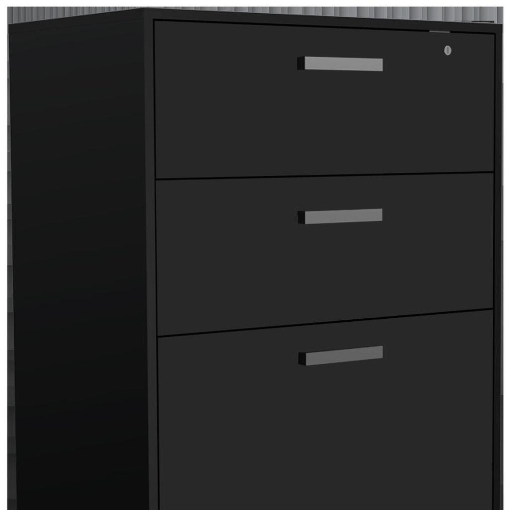 28" Black Wall mounted Accent Cabinet With Twelve Shelves And Six Drawers HomeRoots