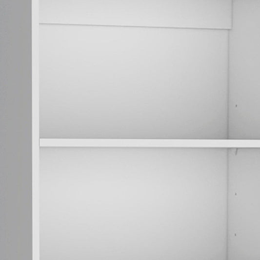 Set of Three White Wood Five Tier Modular Bookcase with Four Doors HomeRoots