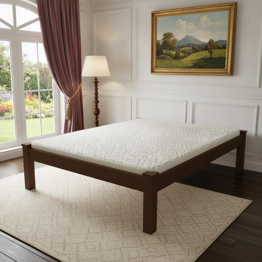 Brown Solid Wood Full Bed Frame HomeRoots