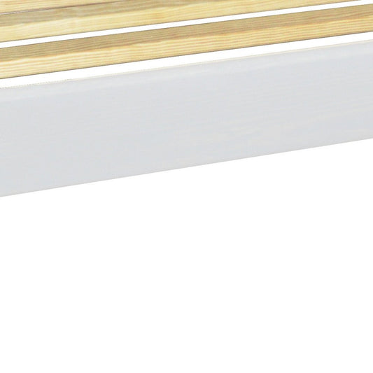 White Solid Wood Full Bed Frame HomeRoots