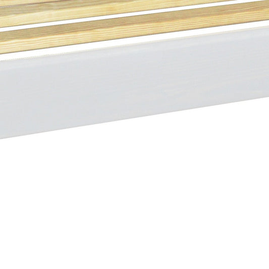 White Solid Wood Queen Bed Frame HomeRoots