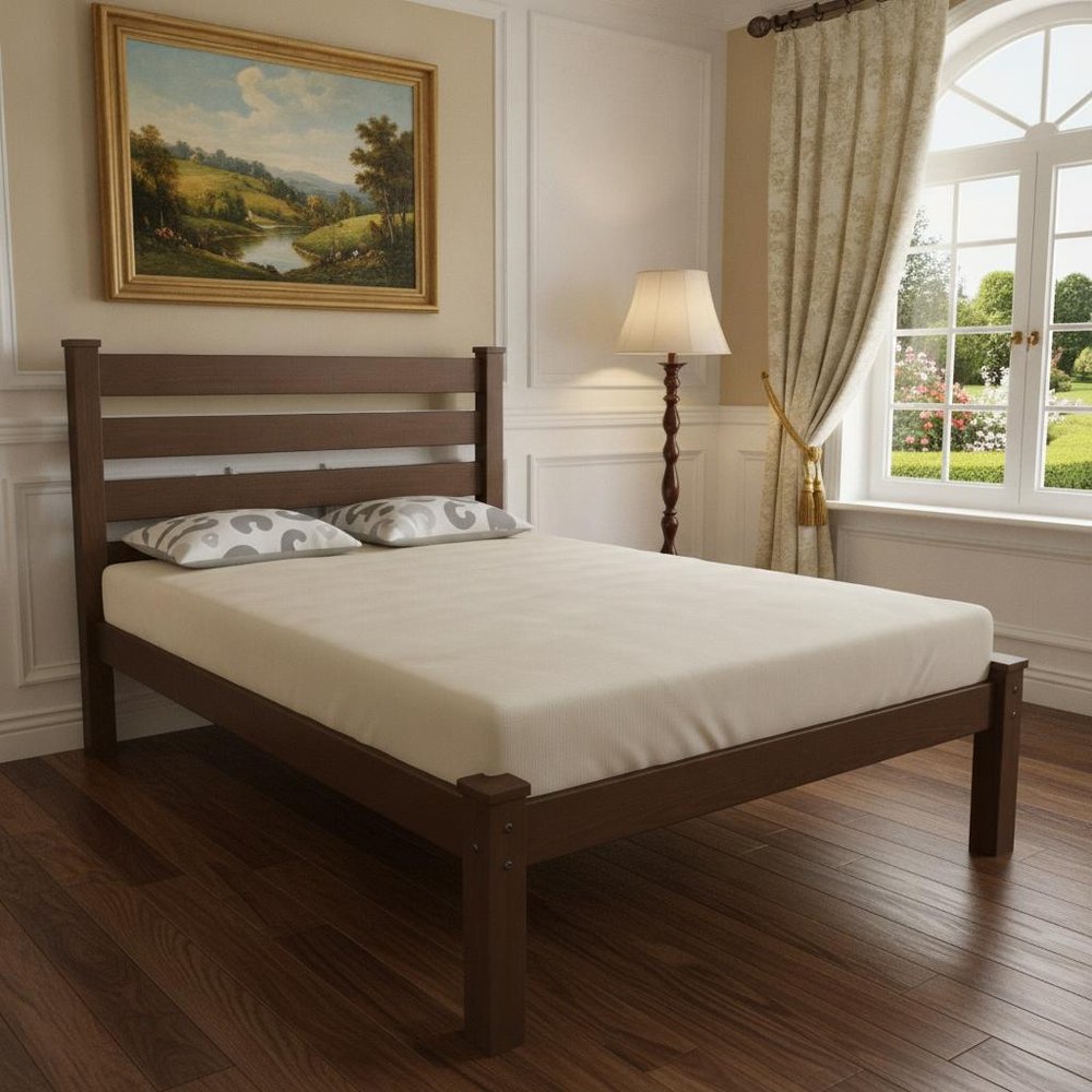 Brown Solid Wood Twin Bed Frame HomeRoots
