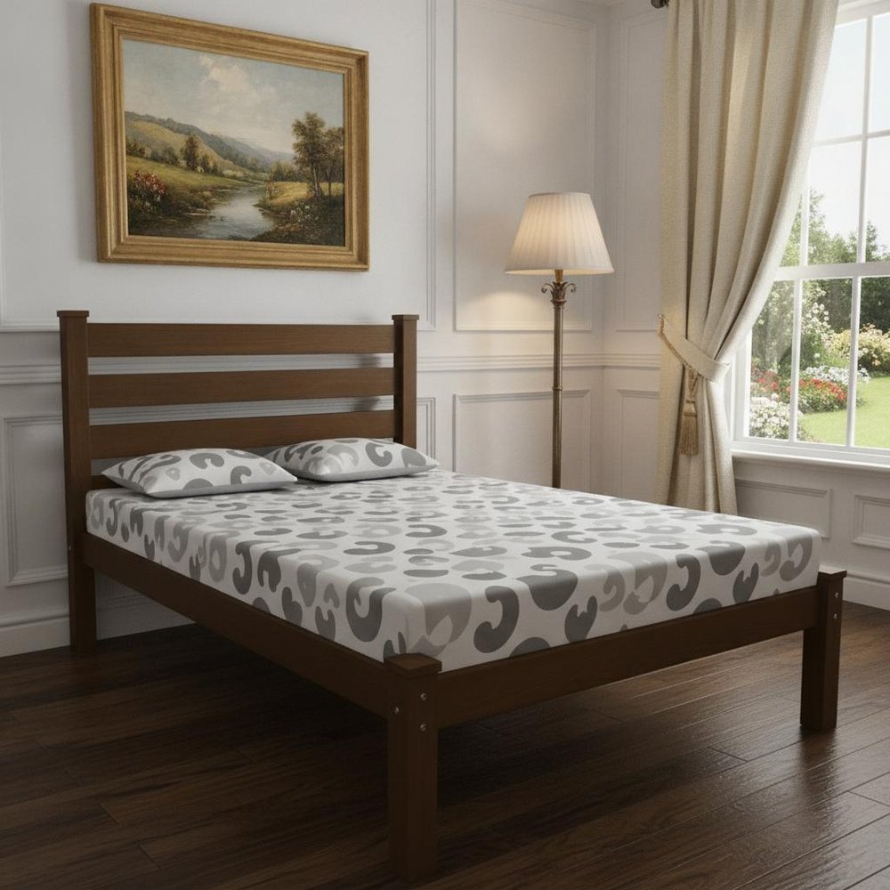 Coffee Solid Wood Twin Bed Frame HomeRoots