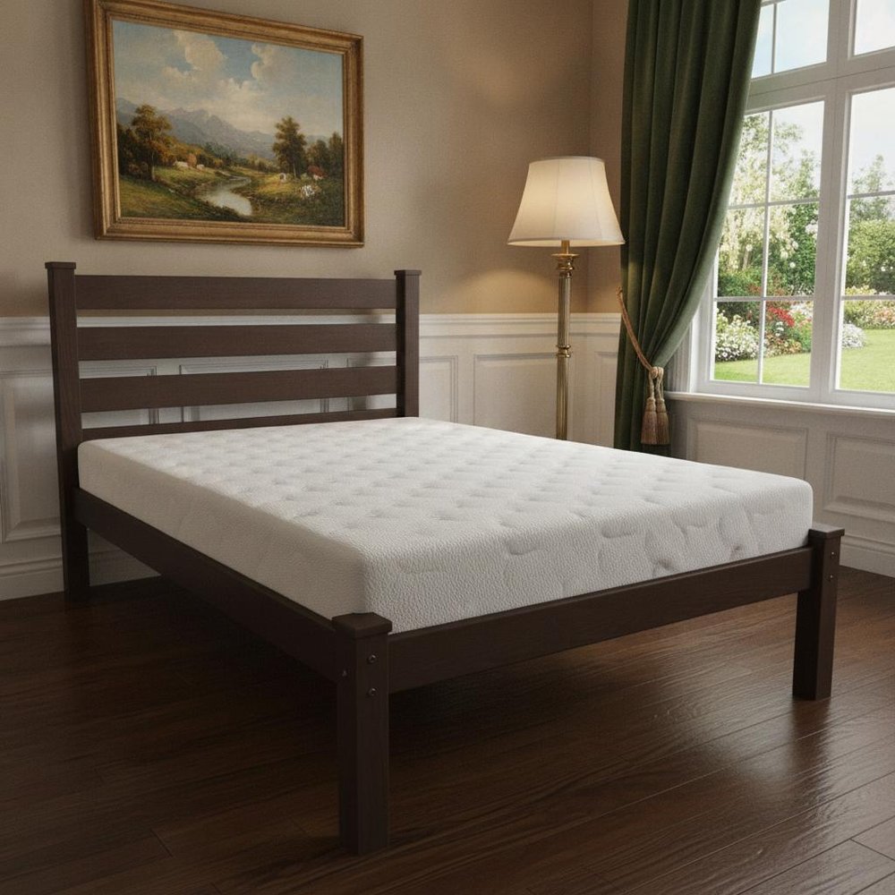 Dark Brown Solid Wood Twin Bed Frame HomeRoots