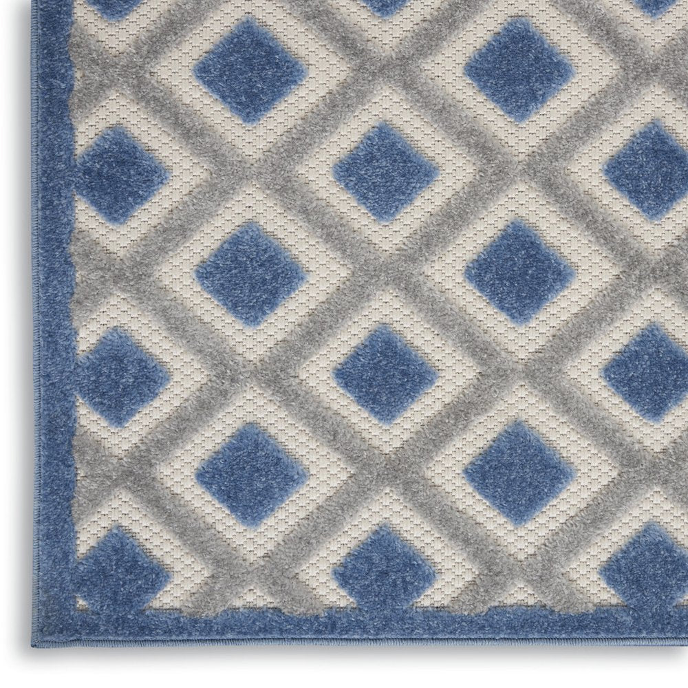 6' X 9' Blue And Gray Geometric Indoor Outdoor Area Rug HomeRoots