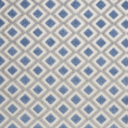 5' X 8' Blue And Gray Geometric Indoor Outdoor Area Rug