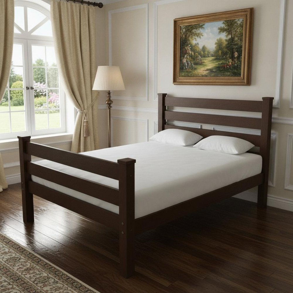 Coffee Solid Wood Twin Bed Frame HomeRoots