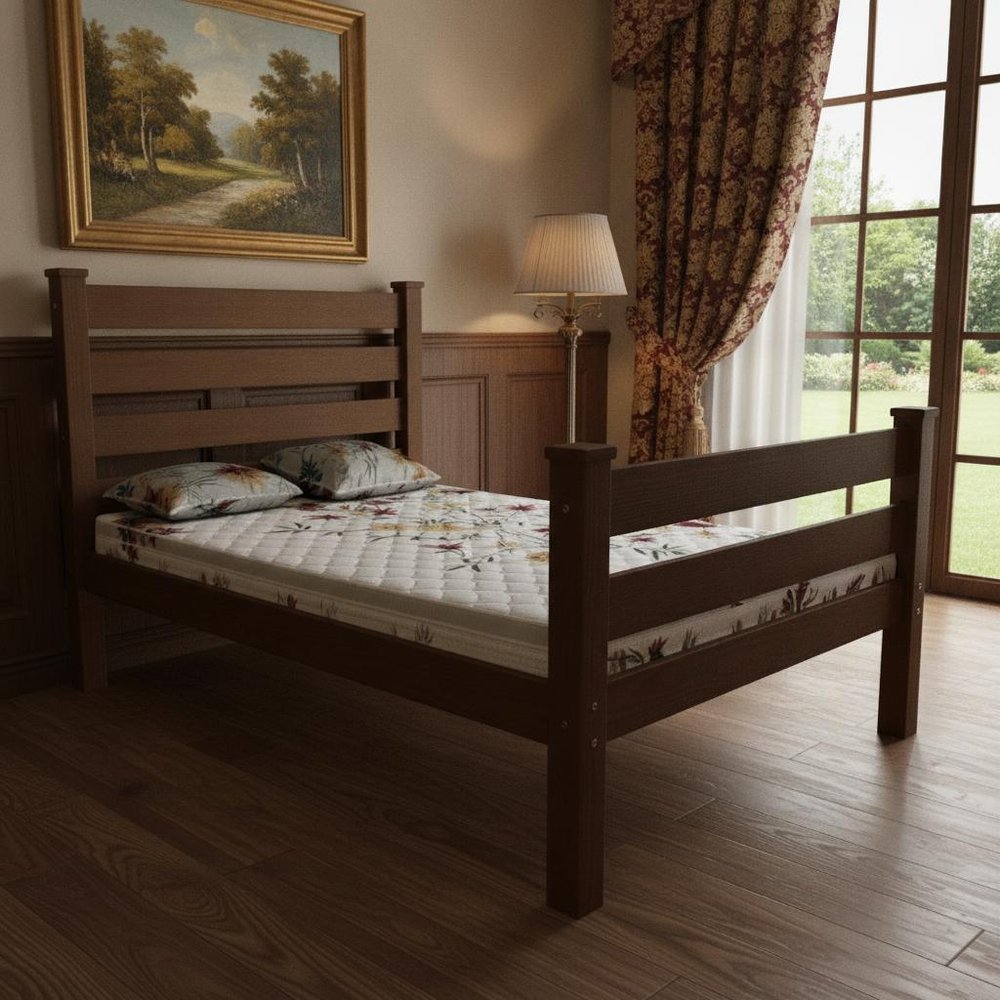 Brown Solid Wood Full Bed Frame HomeRoots
