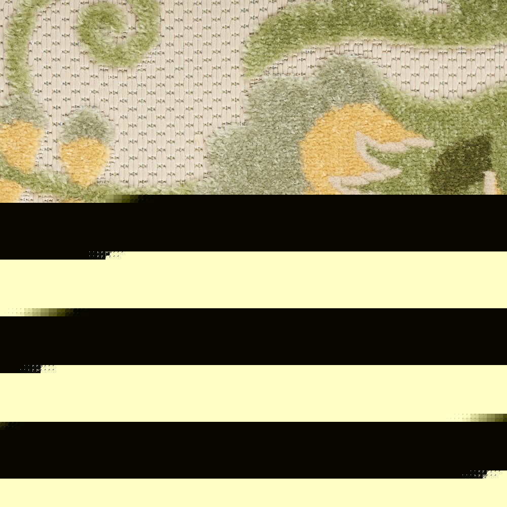6' X 9' Ivory Green And Yellow Floral Indoor Outdoor Area Rug HomeRoots