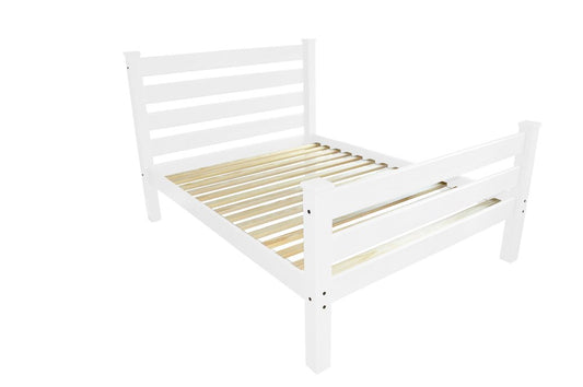 White Solid Wood Queen Bed Frame HomeRoots