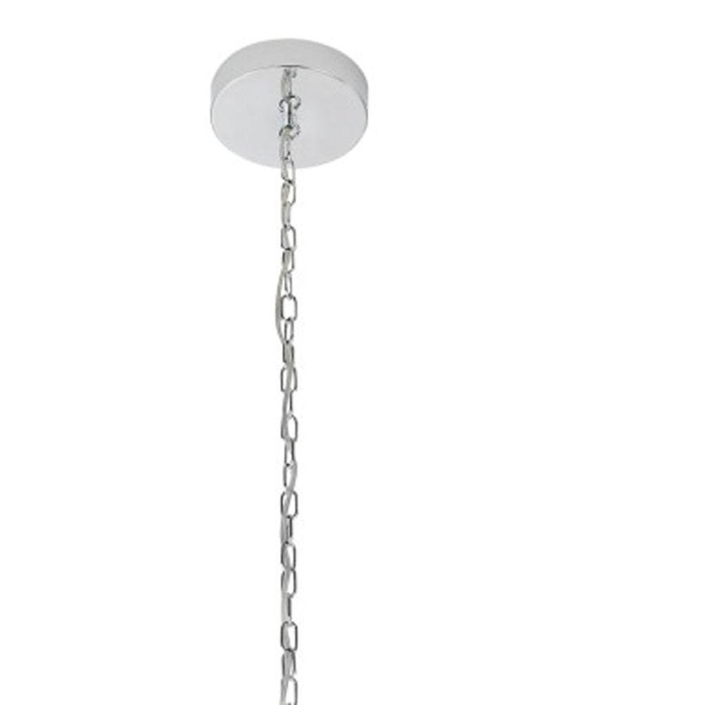 Silver And Clear Candle Style Eight Light Metal Dimmable Smart Enabled Chandelier With Clear Shades HomeRoots
