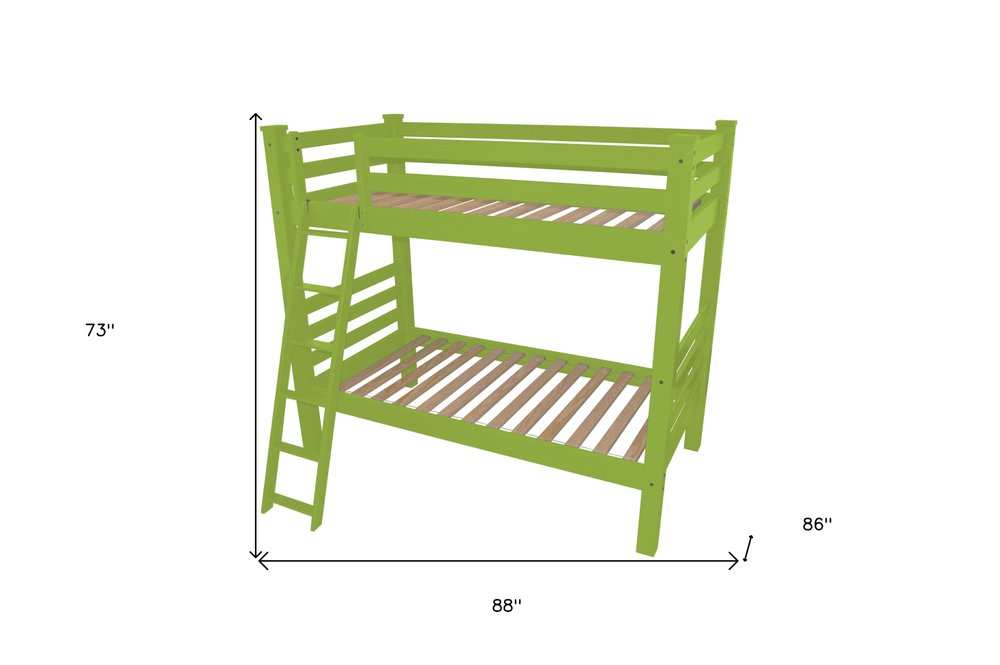 Green Queen Traditional Solid Wood Bunk Bed HomeRoots