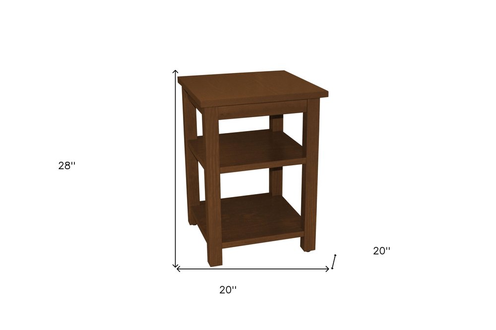 28" Brown Solid Wood Nightstand HomeRoots