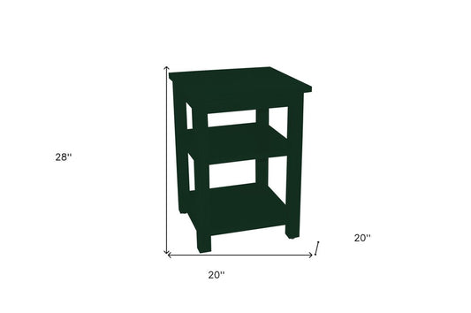 28" Dark Green Solid Wood Nightstand HomeRoots