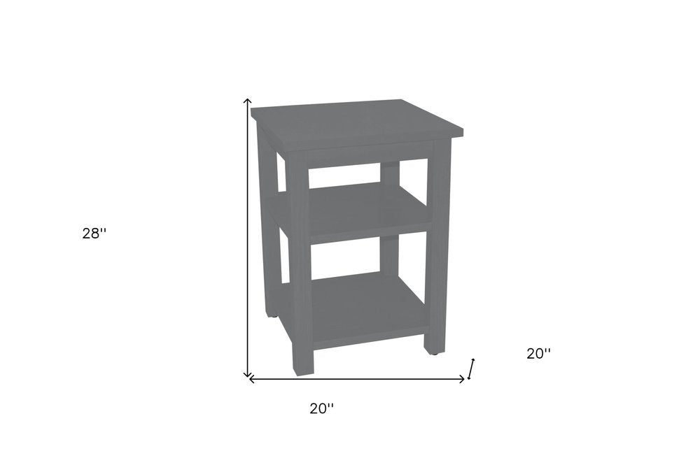 28" Gray Solid Wood Nightstand HomeRoots